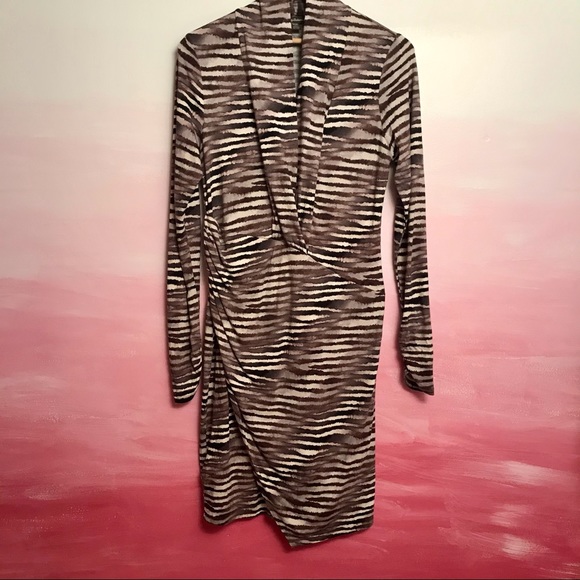 Tommy Bahama Animal Zebra Wrap Dress Sz M - Picture 3 of 14